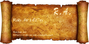 Rab Arián névjegykártya